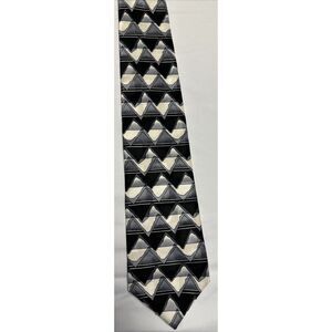 Pierre Balmain Tie Mens Silk‎ Geometric Business Casual Classic Abstract Retro